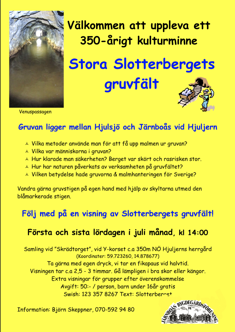 Affisch visning av Stora Slotterbergets gruvfält