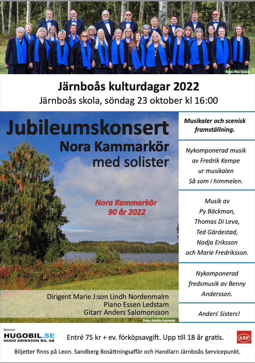 Kulturveckan i Järnboås bjuder på Jubileumskonsert