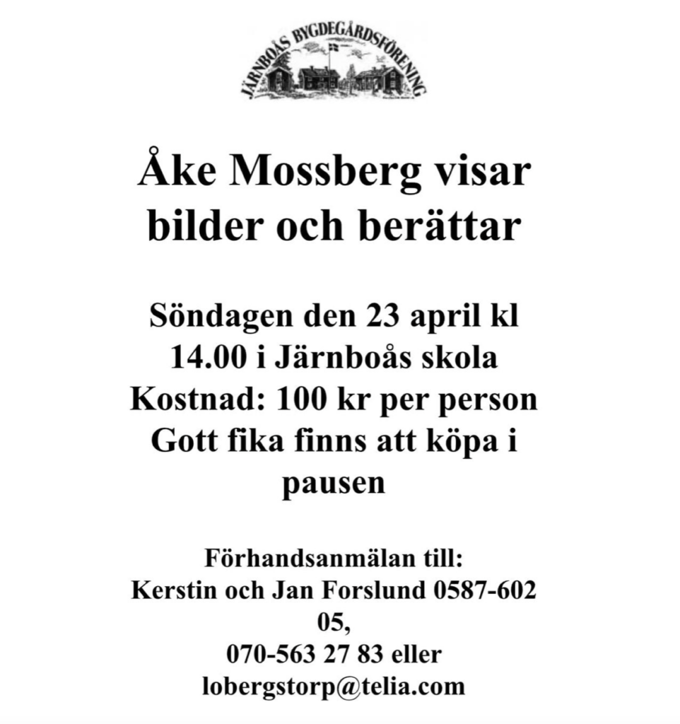 Åke Mossberg visar bilder och berättar om Järnboås med omnejd