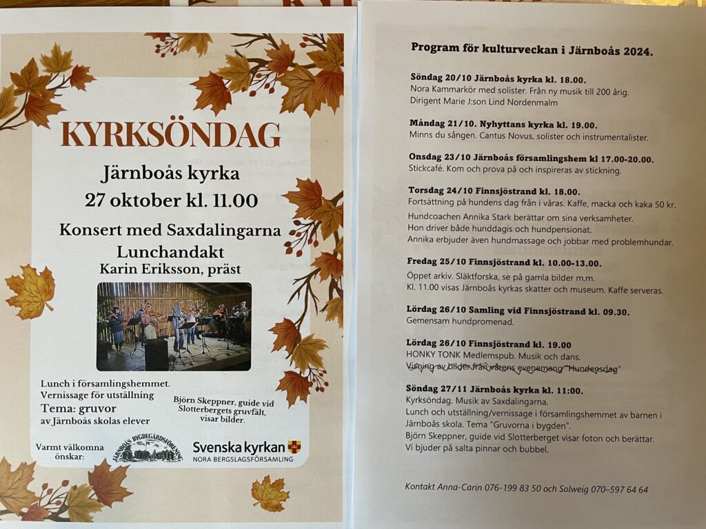 Kyrksöndag i Järnboås kyrka ht-24