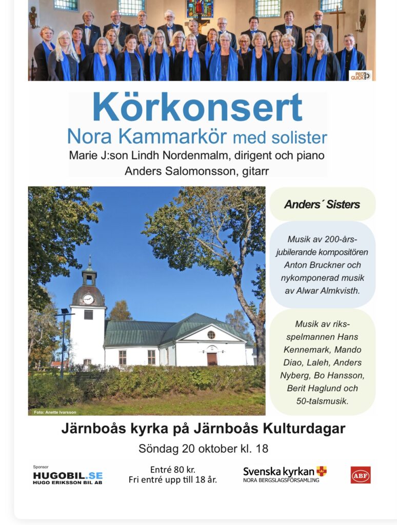 Affisch körkonsert i Järnboås kyrka