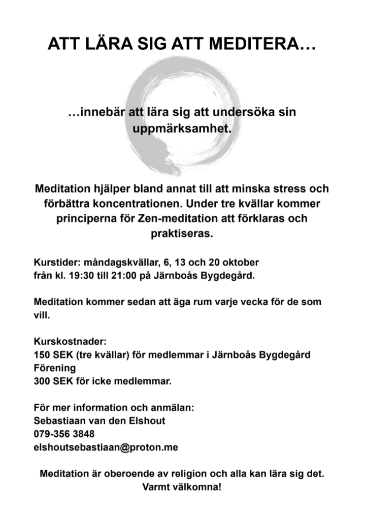 Zen meditation i Järnboås